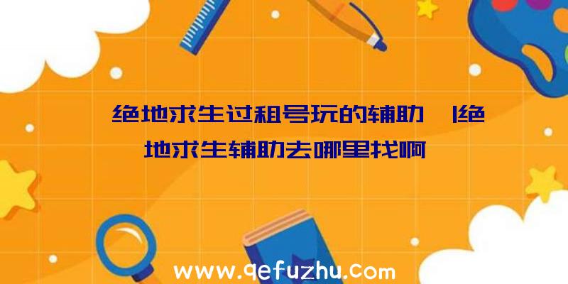 「绝地求生过租号玩的辅助」|绝地求生辅助去哪里找啊